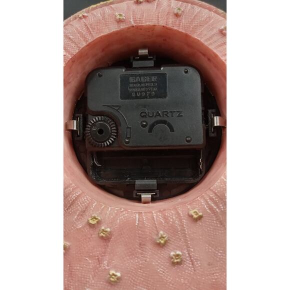 Beautiful Ganz Quartz Pink Floral Clock (doesn't work, may need battery ) - Picture 10 of 12